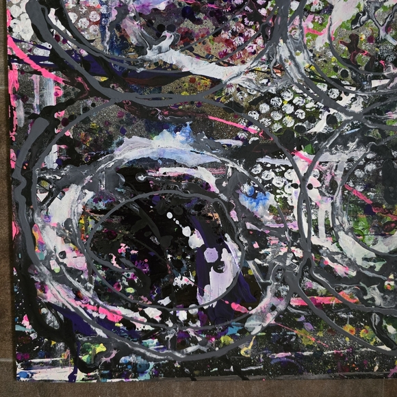 HANDCRAFTED Abstract Painting HANDPAINTED Wall Art Decor HANDMADE Color Artwork - Picture 15 of 17